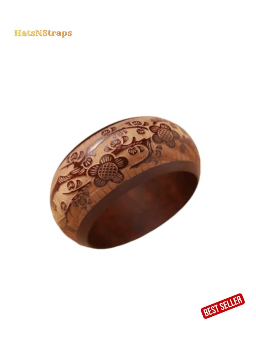 Handcrafted Wooden Bangle Bracelet for Women, Wide Cuff Ethnic Boho Jewelry,